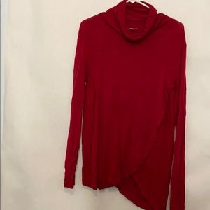 Zenana Outfitters Red Turtle Neck Top